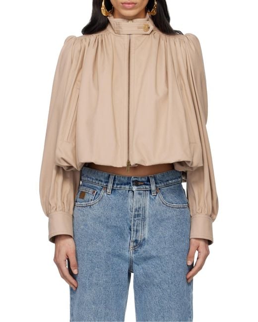 Chloé Natural Boule Gathered Jacket