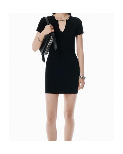 Alexander Wang Black Logo Nameplate Bodycon Minidress
