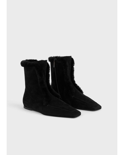 Totême  Black Square Toe Ankle Boots
