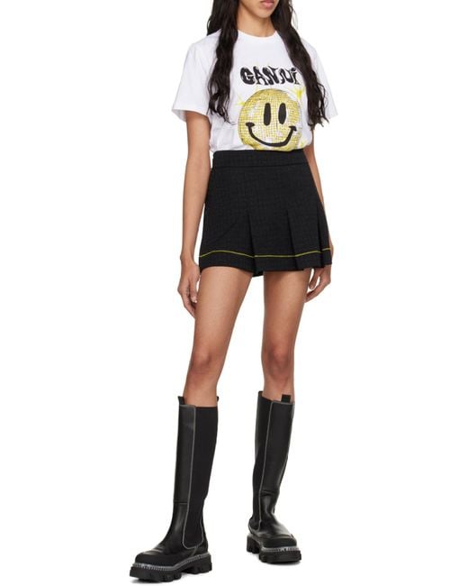 Ganni White Smiley Relaxed T-Shirt