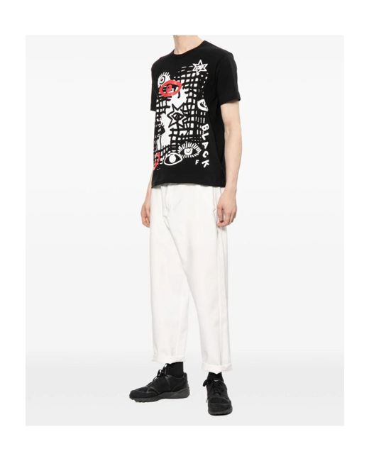 Comme des Garçons Black Graphic-Print Round-Neck T-Shirt for men