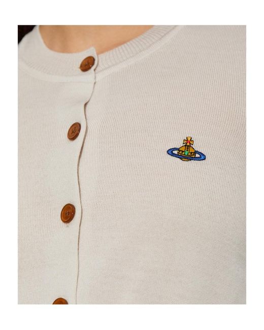Vivienne Westwood White Eli Ruched-Sleeve Cardigan