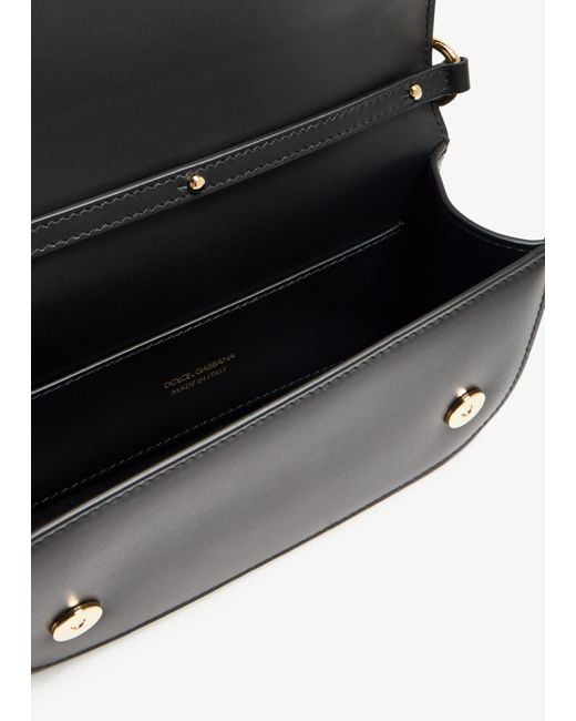 Dolce & Gabbana Black 3.5 Logo Plaque Small Shoulder Bag