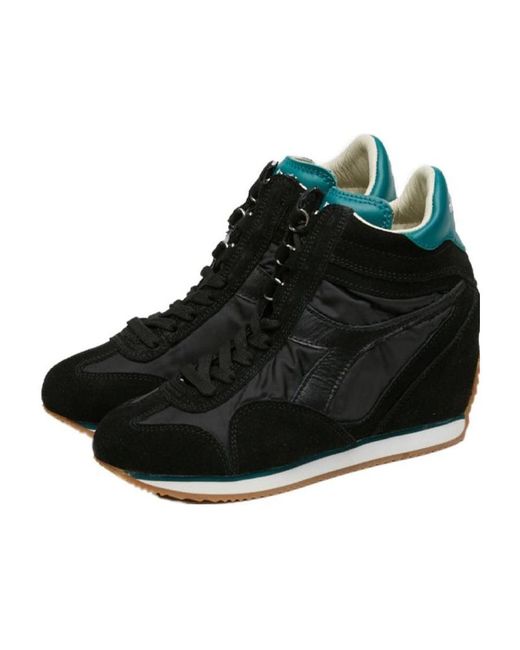 Diadora Black Logo Casual Sneakers for men