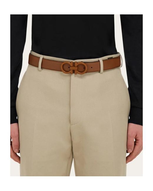 Ferragamo White Double-Sided Belt for men