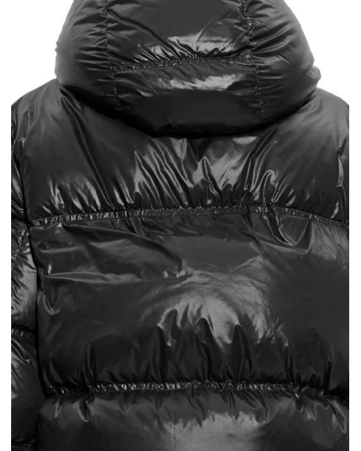 Moncler Black Erea Square-Quilted Hooded Short Down Jacket