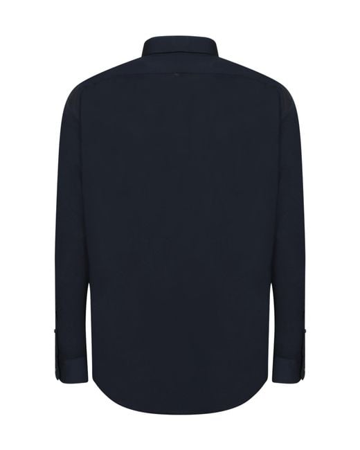 Zegna Blue Long Sleeved Buttoned Classic Shirt for men