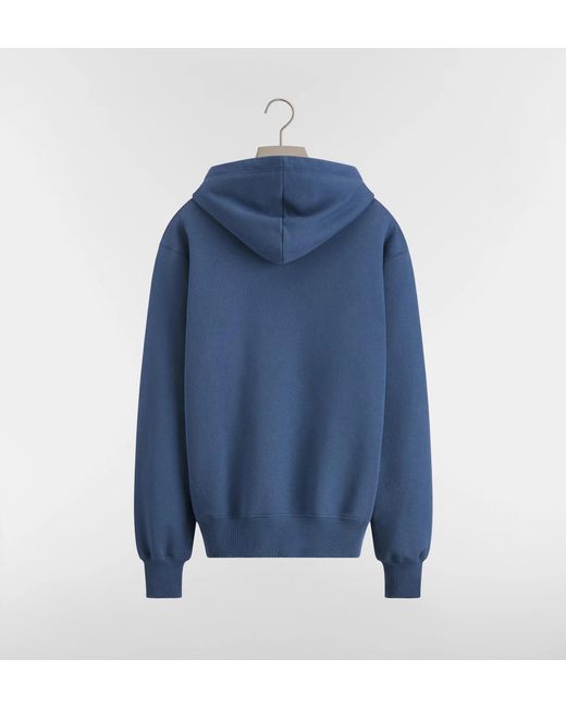 Dior Blue Homme Logo Embroidered Hoodie for men