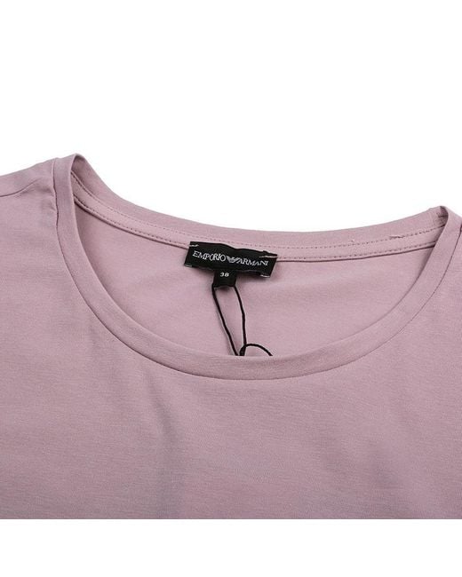 Emporio Armani Purple Short-Sleeved T-Shirt With Round Neck