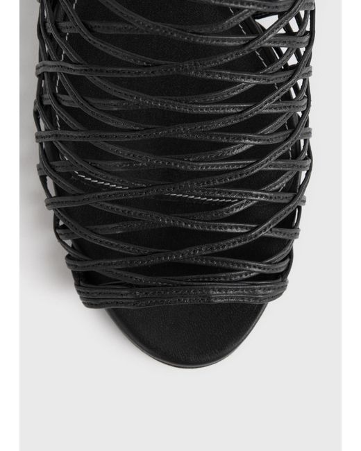 Totême Black Round-Toe Sandals