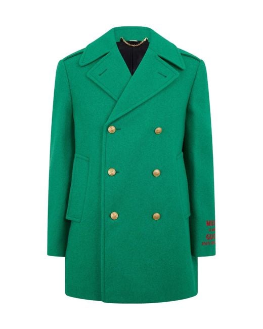 Gucci Green Double Breasted Technical Softshell Jacket for men