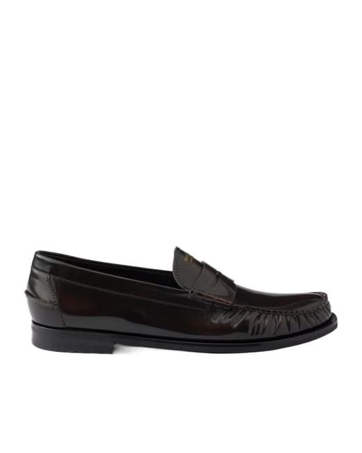 Prada Black Formale Penny Loafers for men