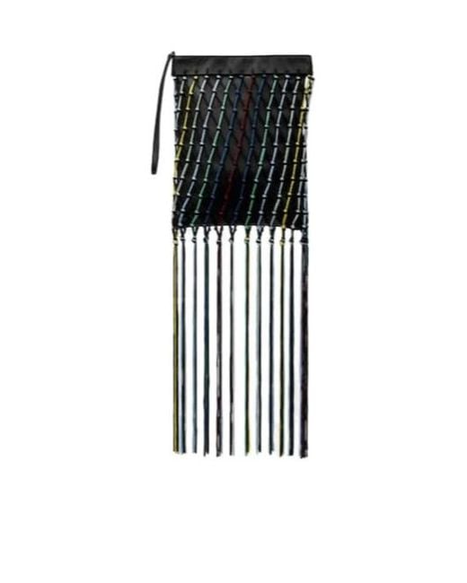 Gabriela Hearst Black Naila Fringed Leather Pouch