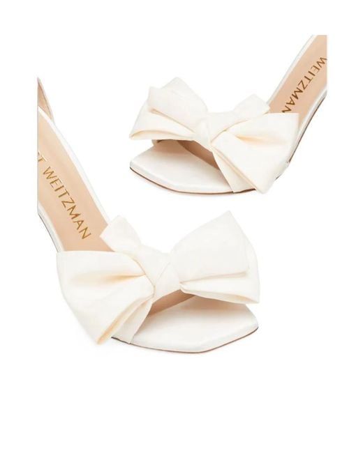 Stuart Weitzman White Logo Sandals