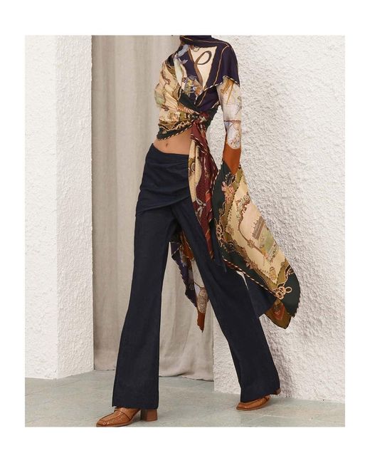 Zimmermann Blue Valiant Draped Denim Flare