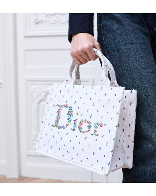 Dior White Amour Small Book Tote With Strap