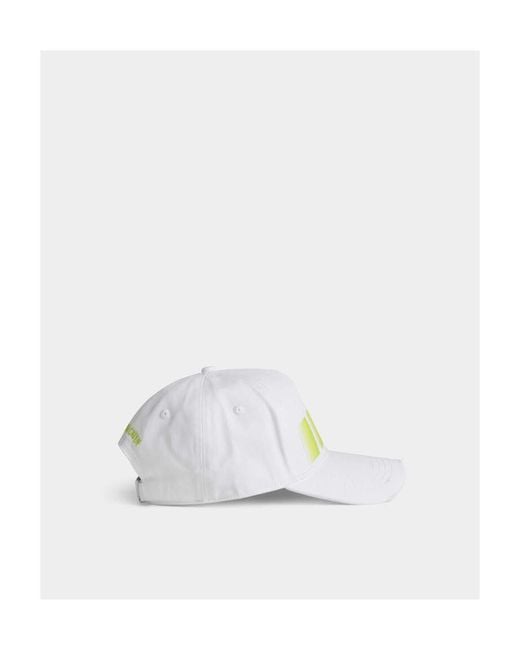 DSquared² White Logo Printed Curved Peak Baseball Cap for men