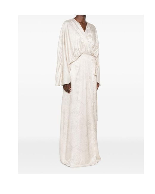 Golden Goose Deluxe Brand White Jacquard Wrap Maxi Dress