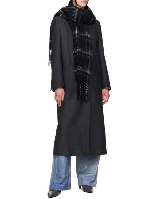 Our Legacy Black Checked Scarf for men