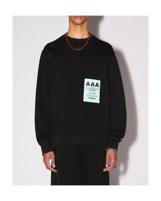 Ambush Black Logo Patch Crewneck Sweatshirt for men
