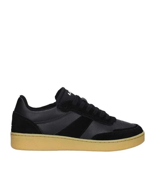 A.P.C. Black Plain Suede-Panel Sneakers for men