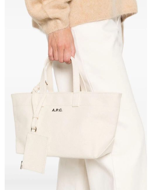 A.P.C. Natural Logo Canvas Tote Bag