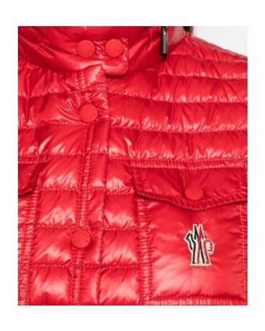Moncler Red Grenoble Logo Patch Padded Gilet