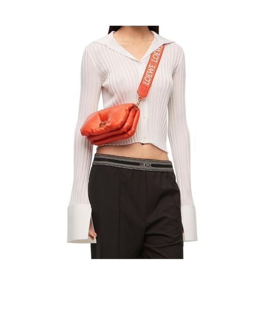 Loewe Red Logo Detailed Bag Strap