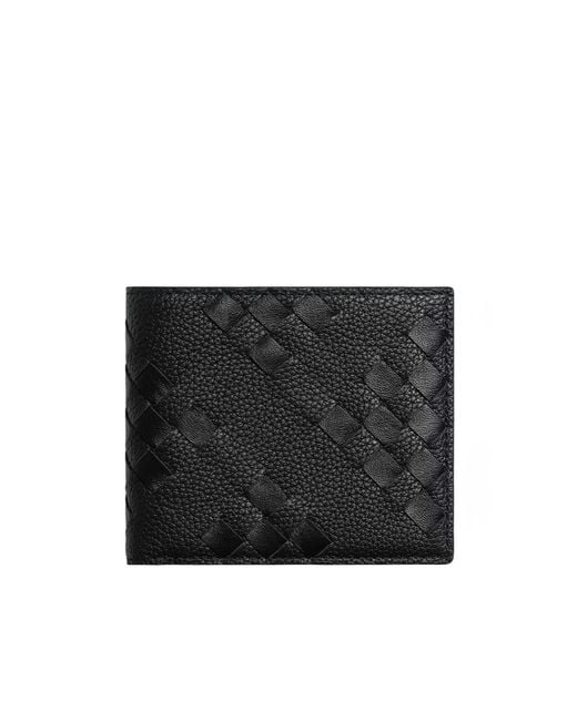 Bottega Veneta Black Intrecciato Bi-Fold Wallet for men