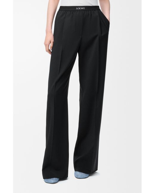 Loewe Black Logo Jacquard Waistband Trousers