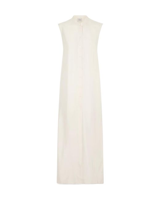 LeKasha White Namsa Sleeveless Maxi Shirt Dress