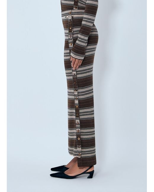 KNWLS Black Striped Knit Midi Skirt