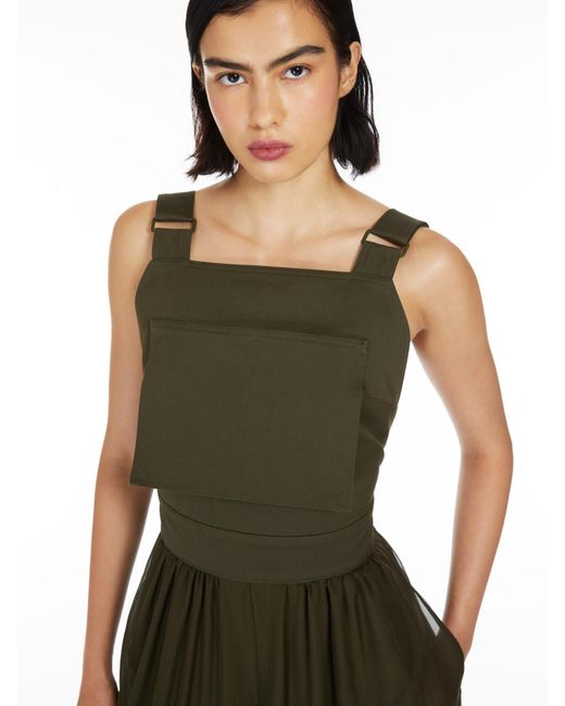 Max Mara Green Argenta Panelled Jumpsuit