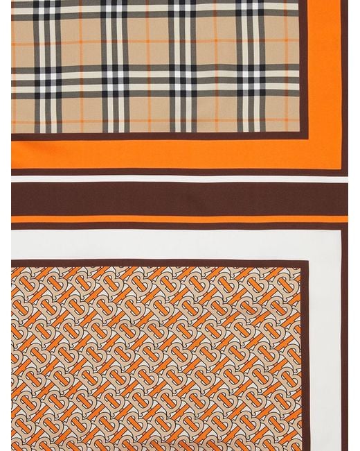 Burberry Orange Mix Print Scarf