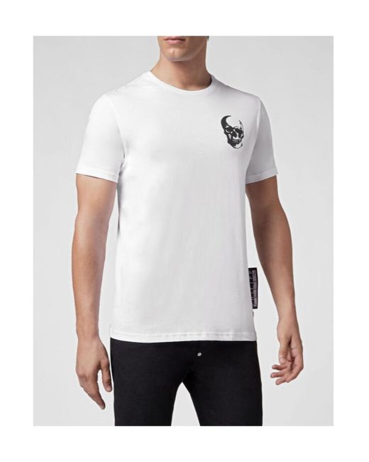 Philipp Plein White Logo Details T-Shirt for men