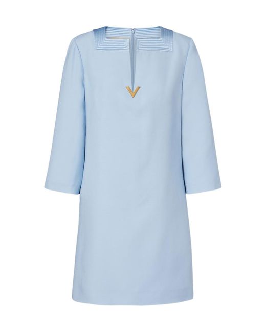 Valentino Blue Crepe Couture Minidress