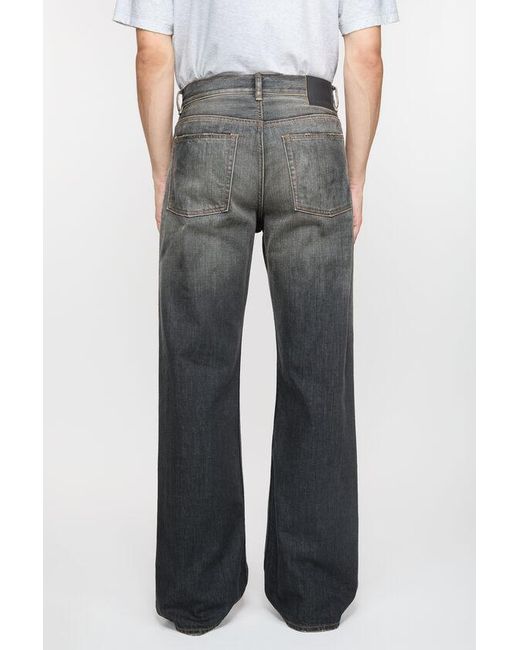 Acne Gray Loose-Fit Distressed Jeans for men