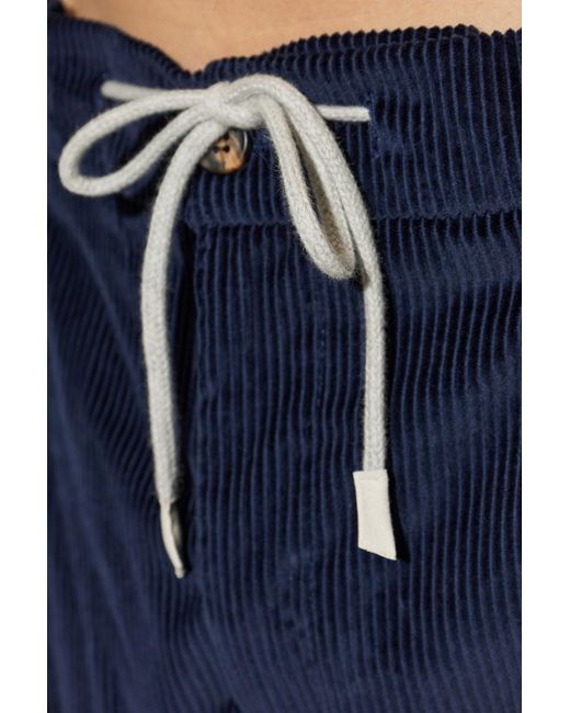Eleventy Blue Drawstring Corduroy Pants for men