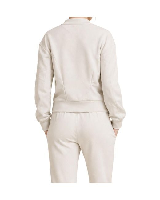 ARMANI EXCHANGE White Long-Sleeved Crew Neck Sweatshirt