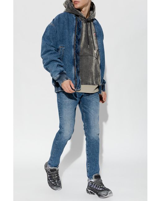 DIESEL Blue Faded Effect Denim Jacket for men