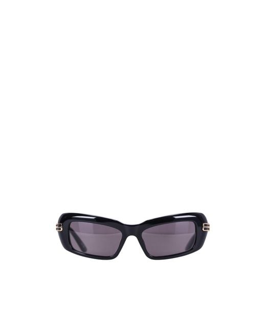 Balenciaga White Rectangle Frame Sunglasses