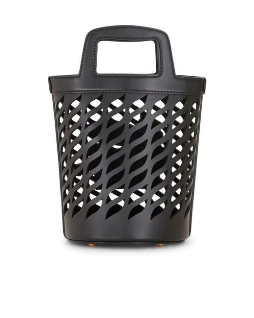Etro Black Coffa Cut-Out Bucket Bag