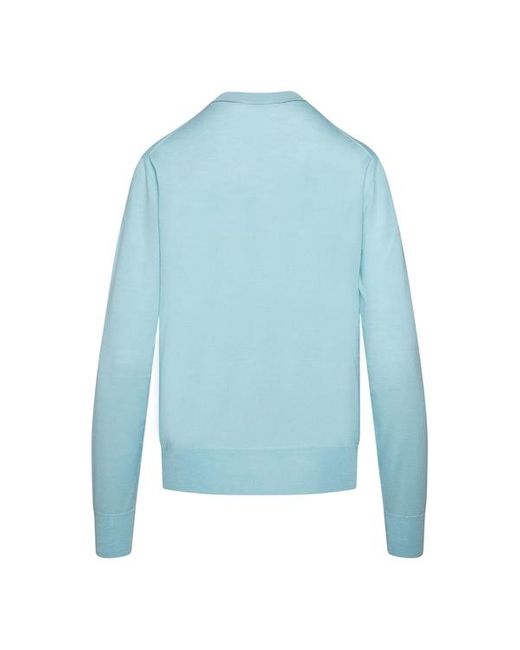 Bottega Veneta Blue Crew Neck Wool Jumper