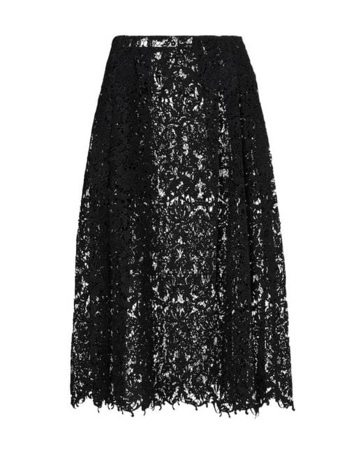 Fendi Black Macrame Lace Skirt