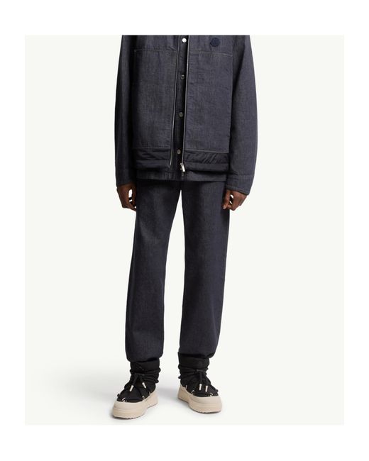 Moncler Blue Logo-Patch Jeans for men