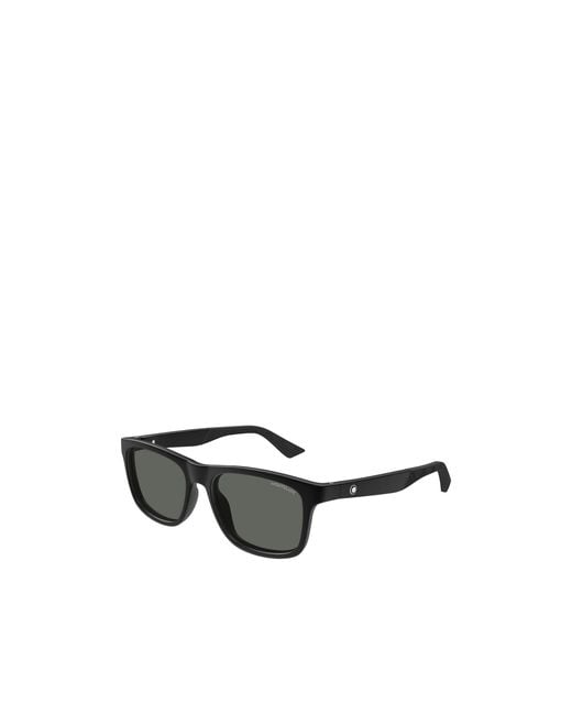 Montblanc Black Eyewear Rectangular Frame Sunglasses for men
