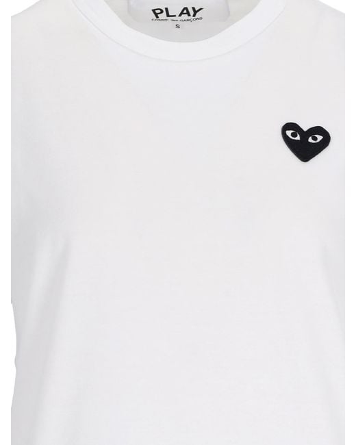 COMME DES GARÇONS PLAY White Comme Des Garçons Play Logo Detailed Crewneck T-Shirt for men