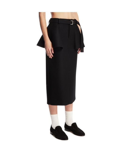 Sacai Black Belted Skirt