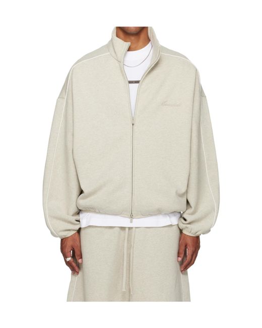 Fear Of God White Logo Zip-Up Track Jacket for men