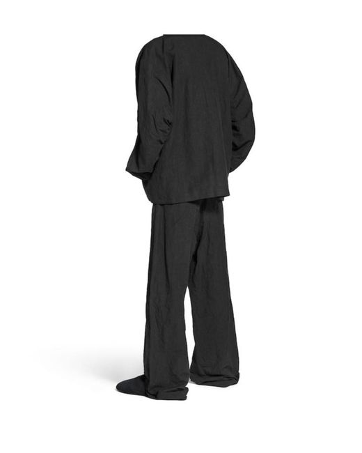 Balenciaga Black Logo Embroidered Zip-Up Hooded Jacket for men